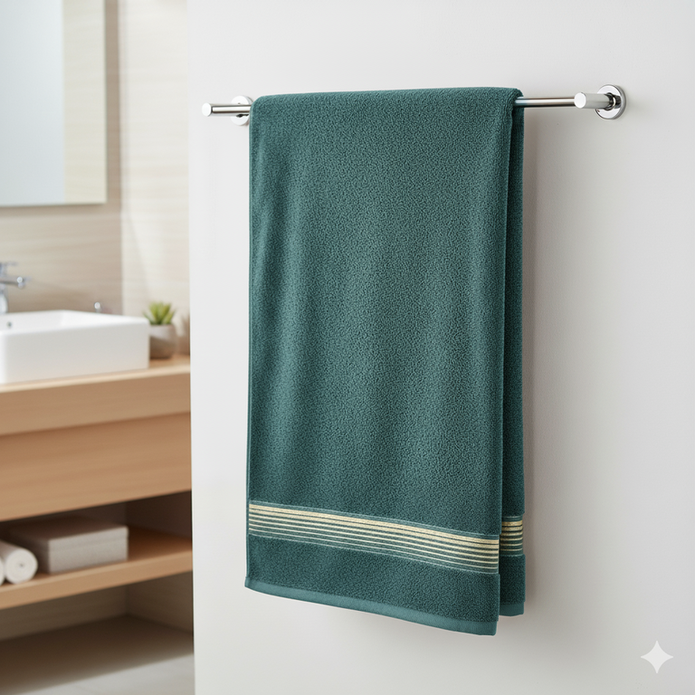 RĘCZNIK KĄPIELOWY 70x140 SPA HOTELOWY Duży Bawełniany 400g/m2 CHŁONNY - MONTREAL Zielony Ciemny (2)