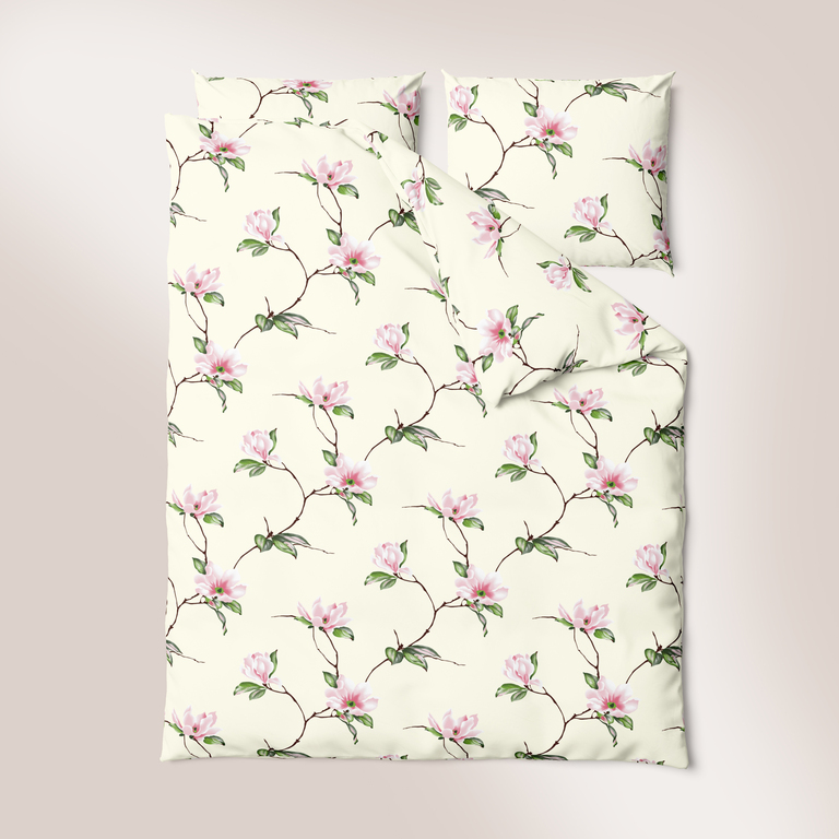 POŚCIEL Z KORY 160x200 + POSZEWKA 70x80 GRUBA POLSKA BAWEŁNA - Magnolia na ekri (2)