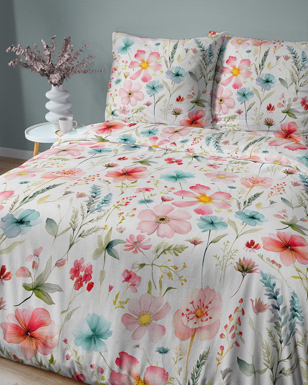 Komplet Pościeli 160x200 + 2x70x80, 100% Bawełna, 140g/m2, wzór: 4879_B (3)