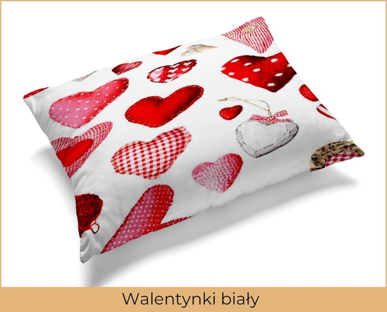 Poszewka 70x80cm na PODUSZKĘ z KORY Walentynki Biały (2)