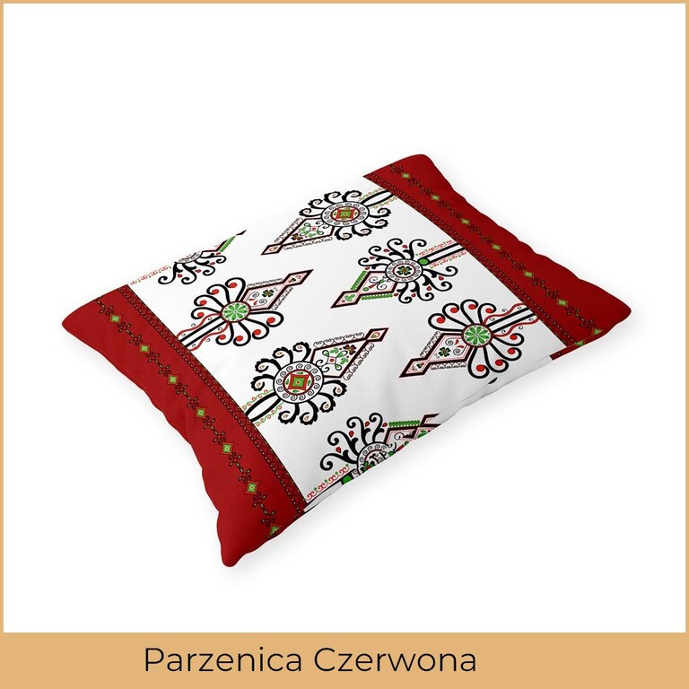 Poszewka na poduszkę 50x70cm BAWEŁNA CERTYFIKAT - Parzenica czerwona (2)