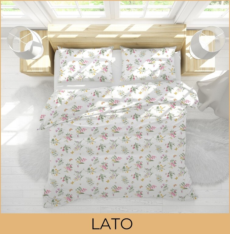 POŚCIEL HOTELOWA 160x200cm + 2xPOSZEWKI 70X80 KOMPLET POŚCIELI : Lato (3)