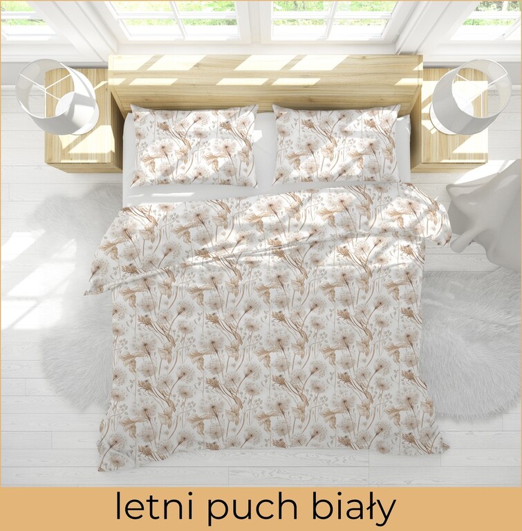Pościel  140x200cm, 70x80cm, 140g/m2, bawełna 100% : letni puch biały (3)