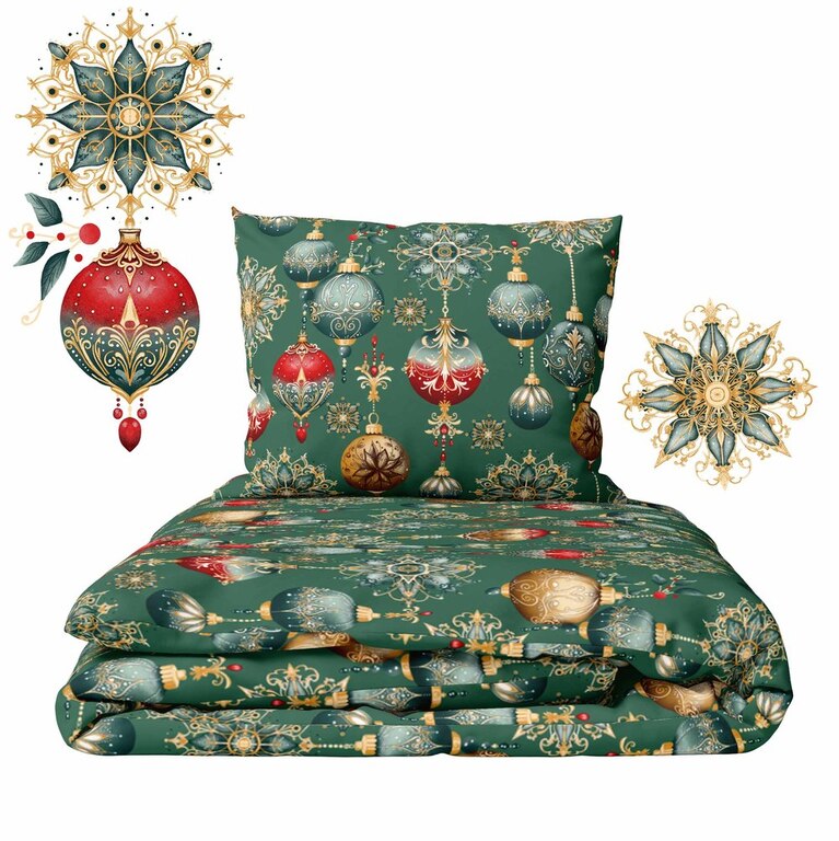 Pościel Świąteczna 140x200cm, 70x80cm, 140g/m2, bawełna 100% : Christmas38 (2)