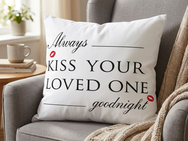 Poszewka na poduszkę jasiek 40x40 100% BAWEŁNA - wzór: Always kiss (1)