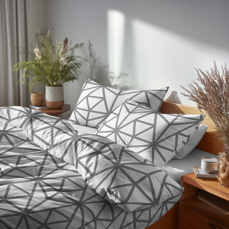 Komplet Pościeli 160x200 + 2x70x80, 100% Bawełna, 140g/m2, wzór: 377 N (6)