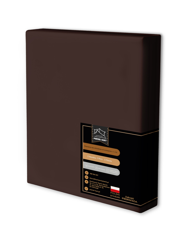 Prześcieradło Tradycyjne 200x220CM Bez Gumki BAWEŁNA 100% Brąz (1)