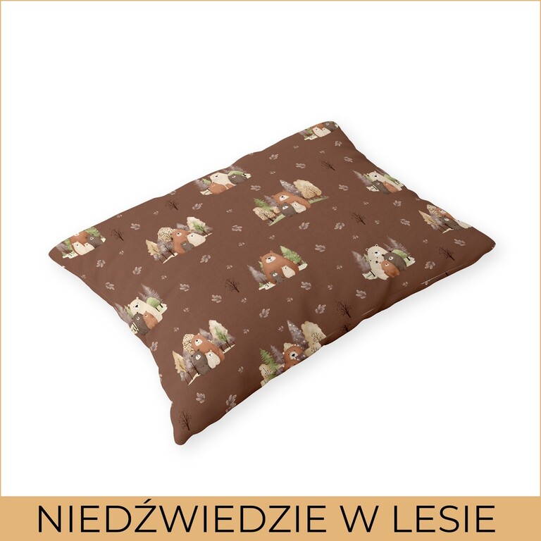 Poszewka 70x80cm na poduszkę 100% bawełna - NIEDŹWIEDZIE W LESIE (2)