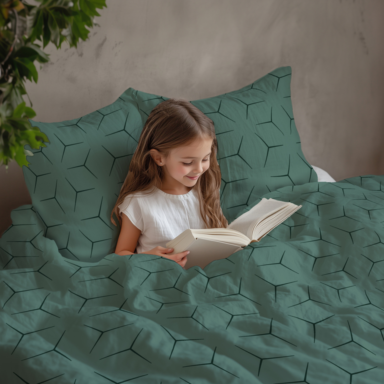Komplet Pościeli 160x200 + 2x70x80, 100% Bawełna, 140g/m2, wzór:  MILANO OLIWKA (9)