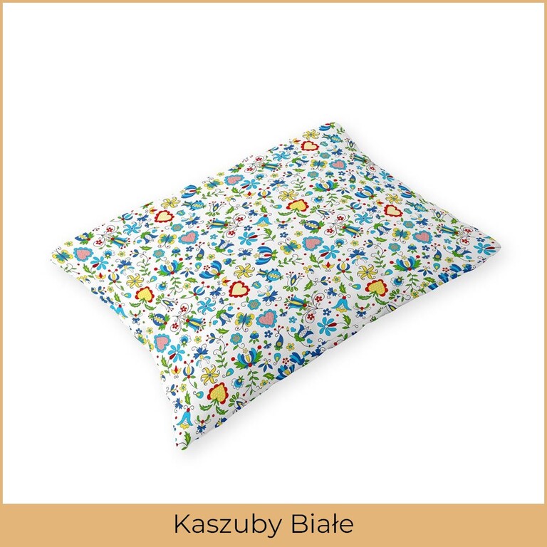 Poszewka na poduszkę 50x70cm 100%,BAWEŁNA, CERTYFIKAT Oeko-Tex, Kaszuby na białym (2)