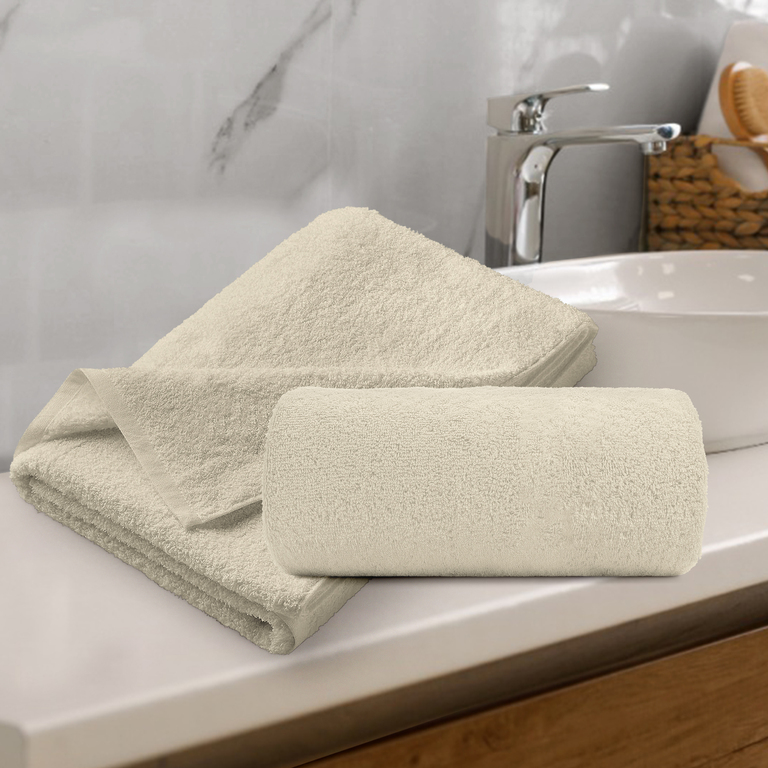 RĘCZNIK FROTTE 50x100 KĄPIELOWY BAWEŁNA 100% 500g/m2 CHŁONNY - Ecru (3)