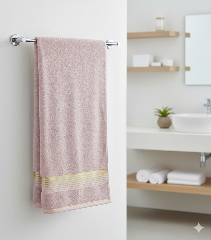 RĘCZNIK KĄPIELOWY 70x140 SPA HOTELOWY Duży Bawełniany 400g/m2 CHŁONNY - MONTREAL puder róż (2)