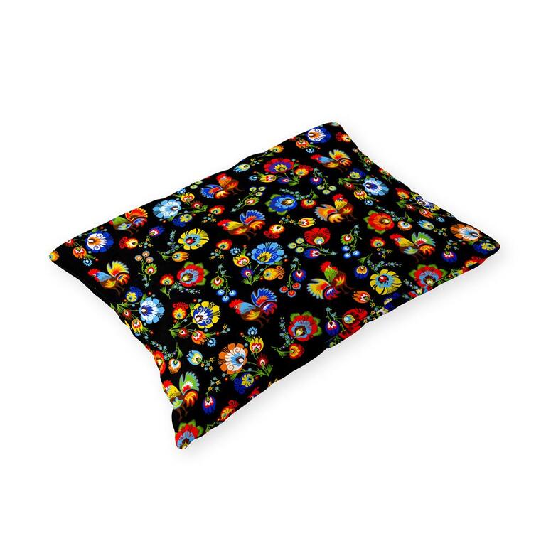 Poszewka 70x80cm na poduszkę 100% bawełna wzór: koguty czarne (1)