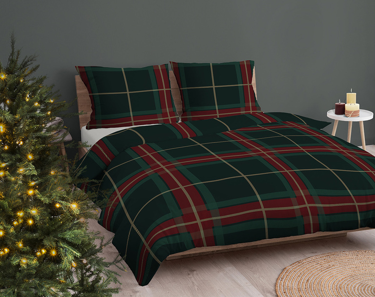 Komplet Pościeli Zimowej 160x200 + 2x70x80, 100% Bawełna, 140g/m2, wzór: wzór: 5819 A (4)