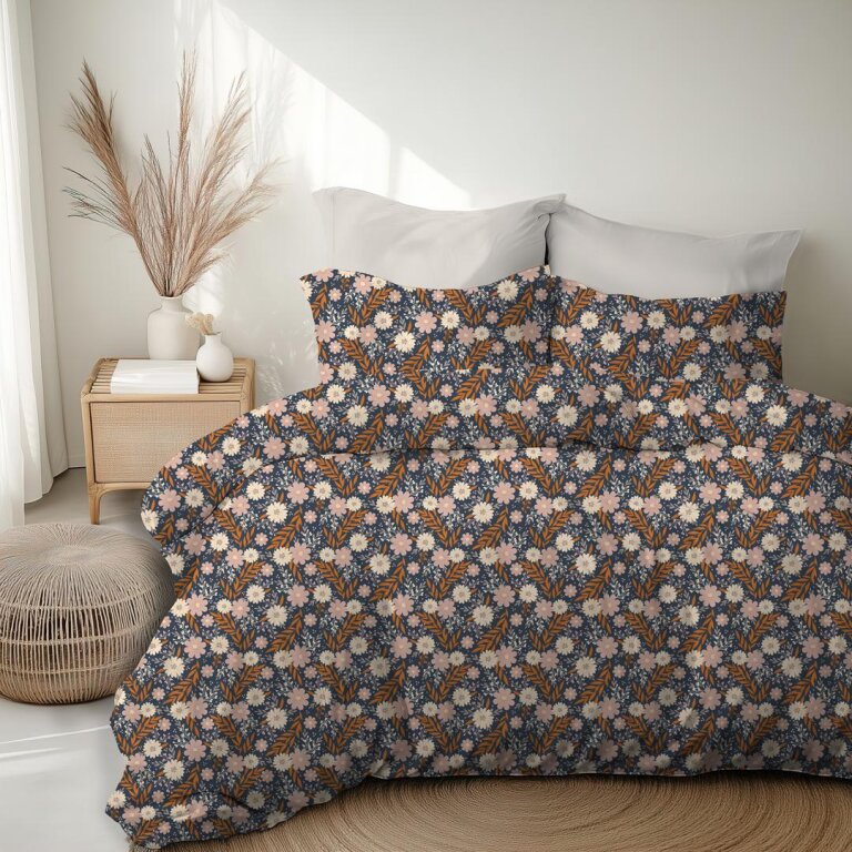 Pościel z Kory 140x200 + 1x70x80 Bawełna 100% Bielawa Produkt Polski - florystyka kolorowa (7)