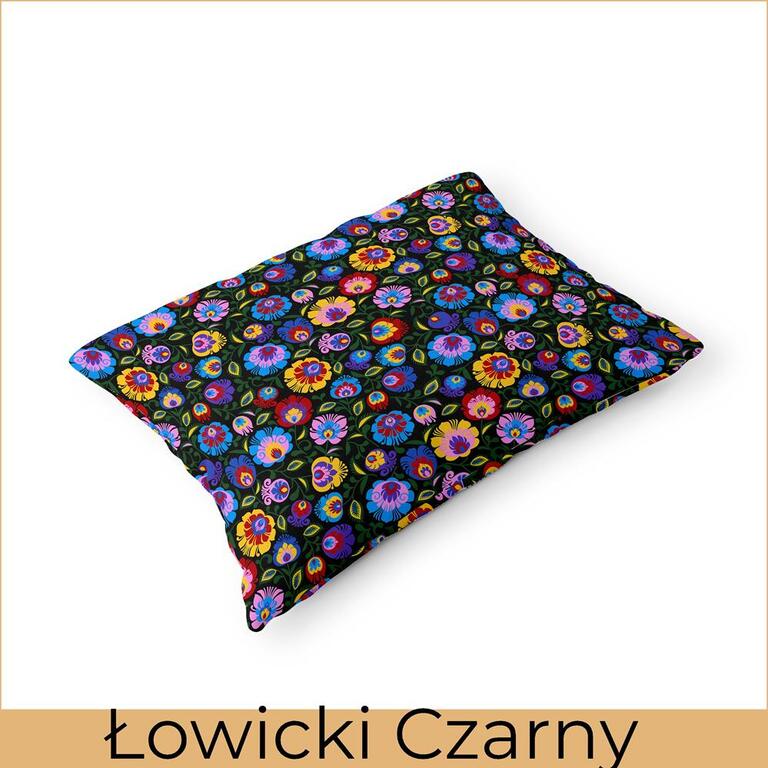 Poszewka 70x80cm na poduszkę 100% bawełna - łowicki czarny (2)