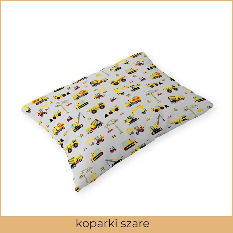 Poszewka 70x80cm na poduszkę 100% bawełna wzór: koparki szere (2)