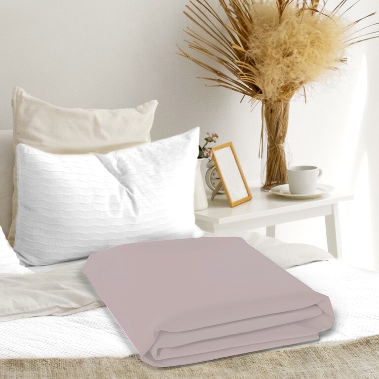 Prześcieradło Tradycyjne 160x200CM Bez Gumki BAWEŁNA 100% brudny róż (4)